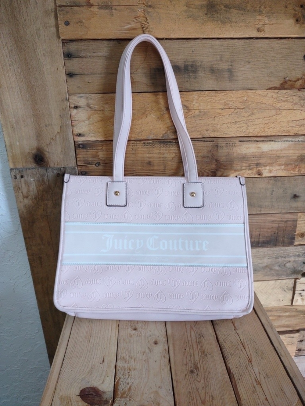 Juicy Couture Light Pink Embossed Logo Tote